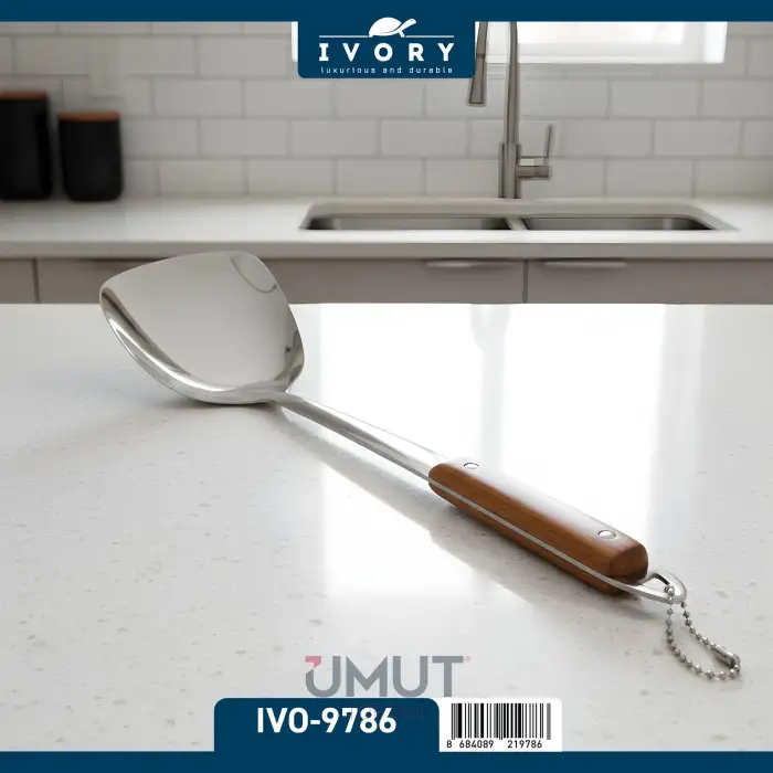 IVORY AHŞAP SAPLI ÇELİK SERVİS SPATULASI IVO-9786