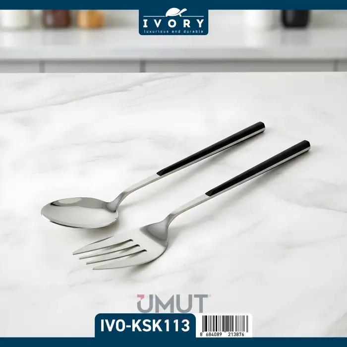 IVORY ÇATAL KAŞIK TAKIMI GÜMÜŞ IVO-KSK113