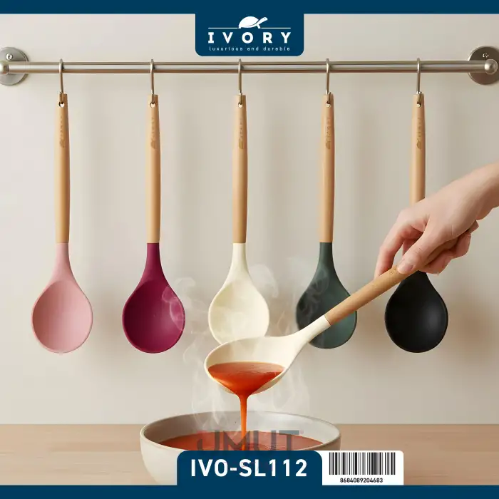 IVORY BAMBU SAPLI SİLİKON KAŞIK IVO-SL112