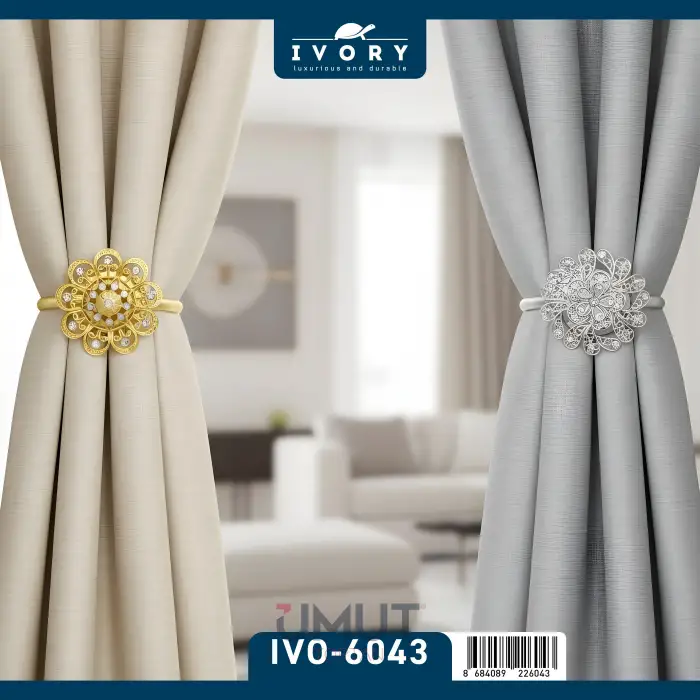 IVORY PERDE MANDALI MIKNATISLI TEKLİ IVO-6043
