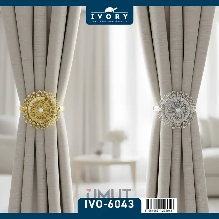 IVORY PERDE MANDALI MIKNATISLI TEKLİ IVO-6043