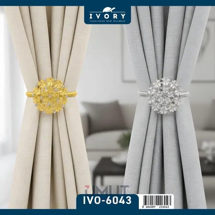 IVORY PERDE MANDALI MIKNATISLI TEKLİ IVO-6043