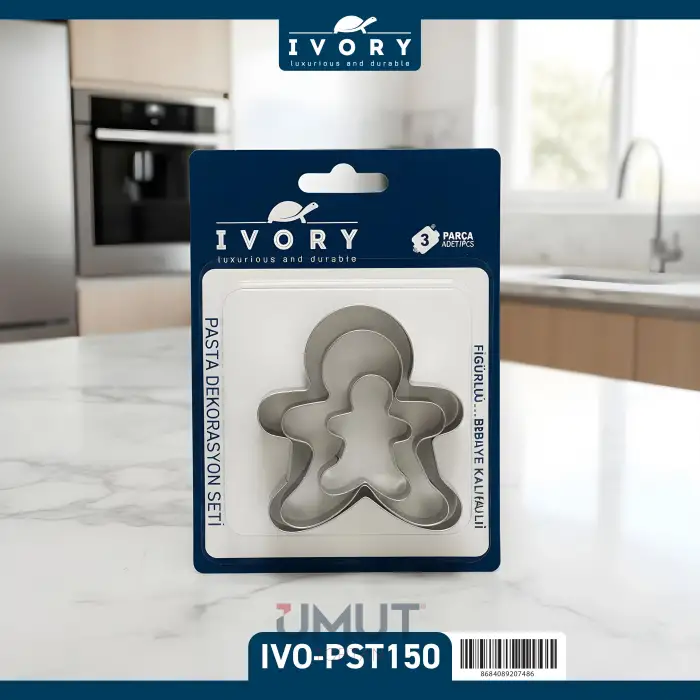 IVORY KURABİYE KALIBI FİGÜRLÜ 3 PARÇA IVO-PST150