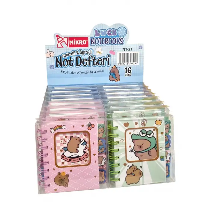 MİKRO CHİLLBEAR SPİRALLİ AYRAÇLI NOT DEFTERİ NT-21