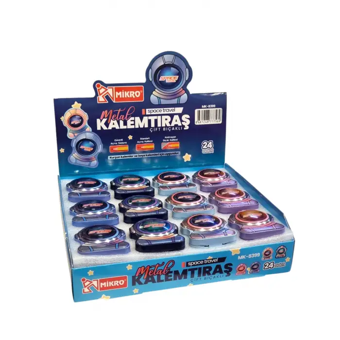 MİKRO SPACE ÇİFT BIÇAKLI KALEMTIRAŞ MK-8399 (PKT-24)