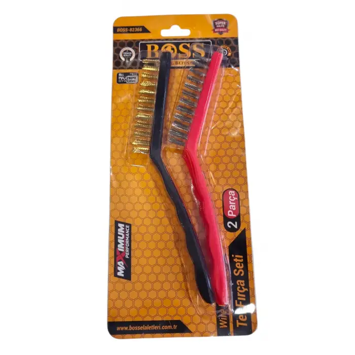 BOSS TEL FIRÇA SETİ PLASTİK SAPLI 2 PARÇA 82366