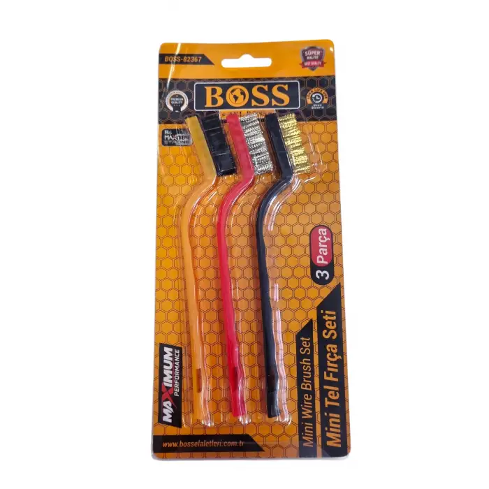 BOSS TEL FIRÇA SETİ PLASTİK SAPLI 3 PARÇA 82367