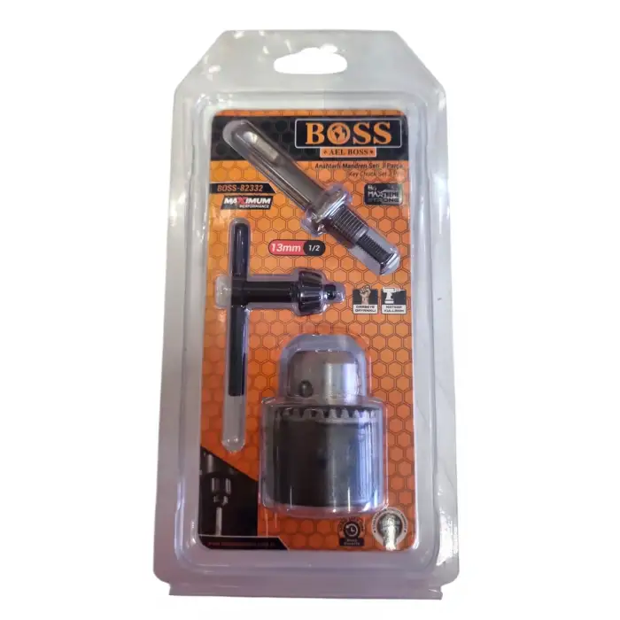 BOSS MANDREN SETİ ANAHTARLI VE ADAPTÖRLÜ 3 PARÇA 82332