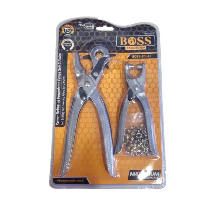 BOSS KEMER DELME VE PERÇİNLEME PENSE SETİ 2 Lİ 80642