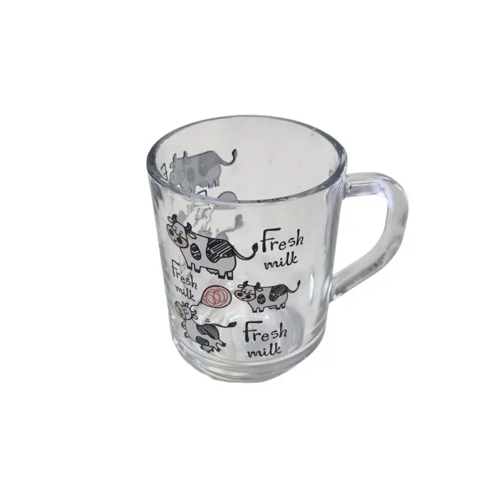 HEREVİN DESENLİ KULPLU FRESH MİLK CAM BARDAK