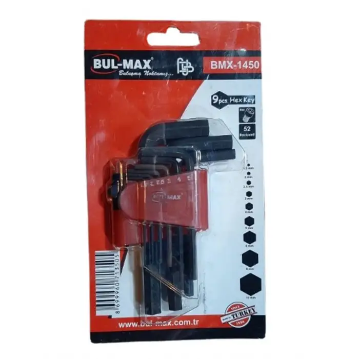 BUL-MAX ALYAN ANAHTAR SETİ KISA 9 PARÇA BMX-1450