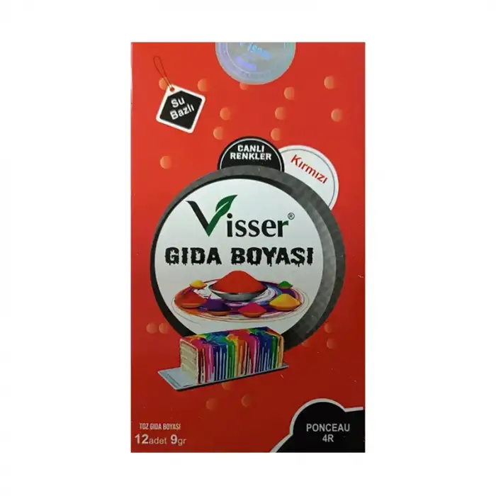 VİSSER KIRMIZI TOZ GIDA BOYASI (PKT-12 Lİ)