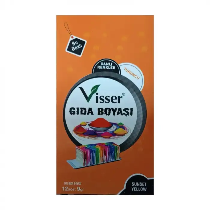 VİSSER TURUNCU TOZ GIDA BOYASI (PKT-12 Lİ)