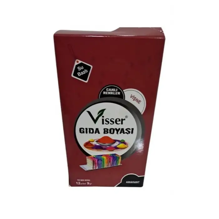 VİSSER BORDO TOZ GIDA BOYASI (PKT-12 Lİ)