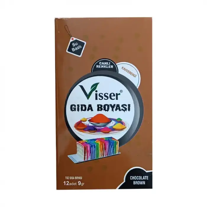 VİSSER KAHVERENGİ TOZ GIDA BOYASI (PKT-12 Lİ)