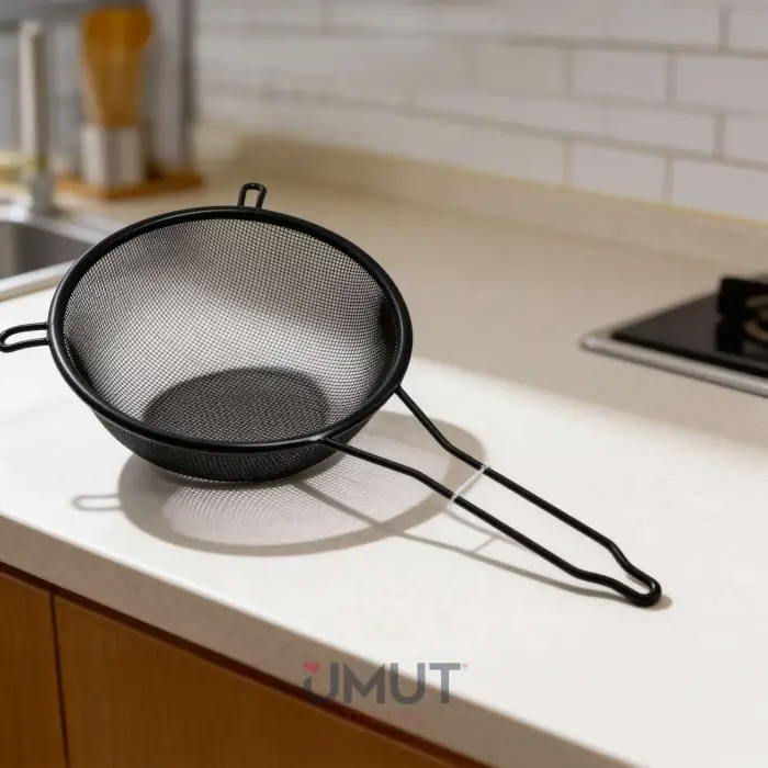 IVORY ÇELİK SAPLI SÜZGEÇ SİYAH 20 CM SZG-419