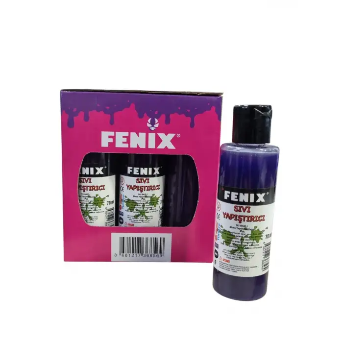 FENİX MOR SLİME SIVI YAPIŞTIRICI 70 ML (PKT-12Lİ)