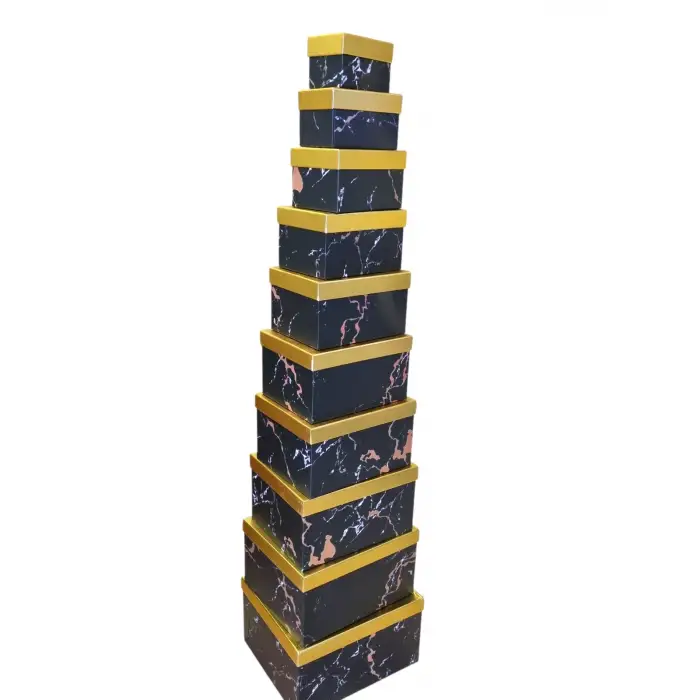 HEDİYE KUTUSU DÖRTGEN 10LU SİYAH-BEYAZ K-8573