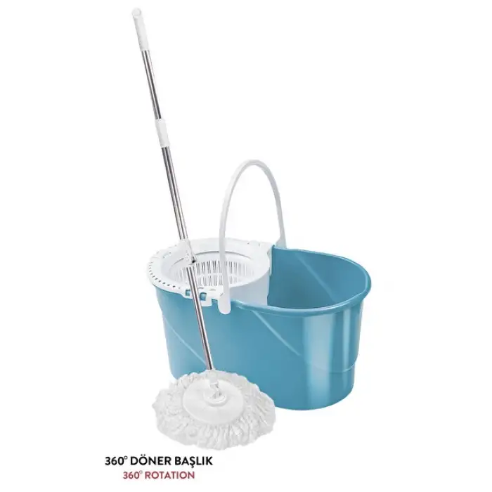 FLORA BALERİNA DÖNERLİ MOP SETİ MAVİ F-187