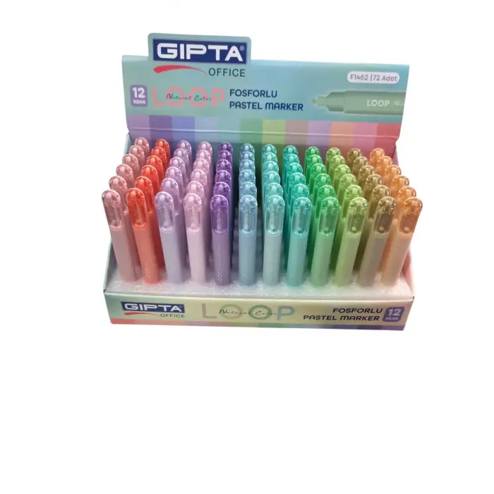 GIPTA PASTEL FOSFORLU KALEM F-1462 (PKT-72Lİ)
