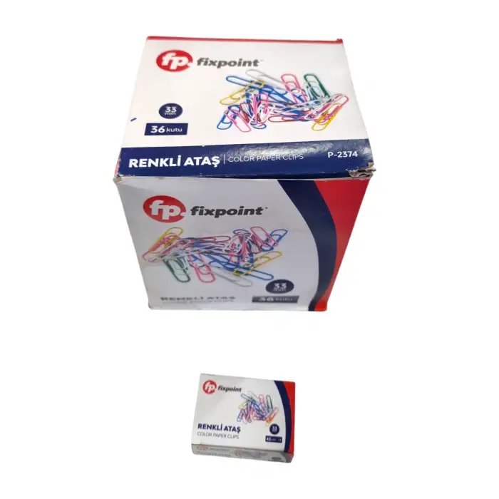FİXPOİNT RENKLİ ATAŞ 33 MM 40LI P-2374 (PKT-36LI)