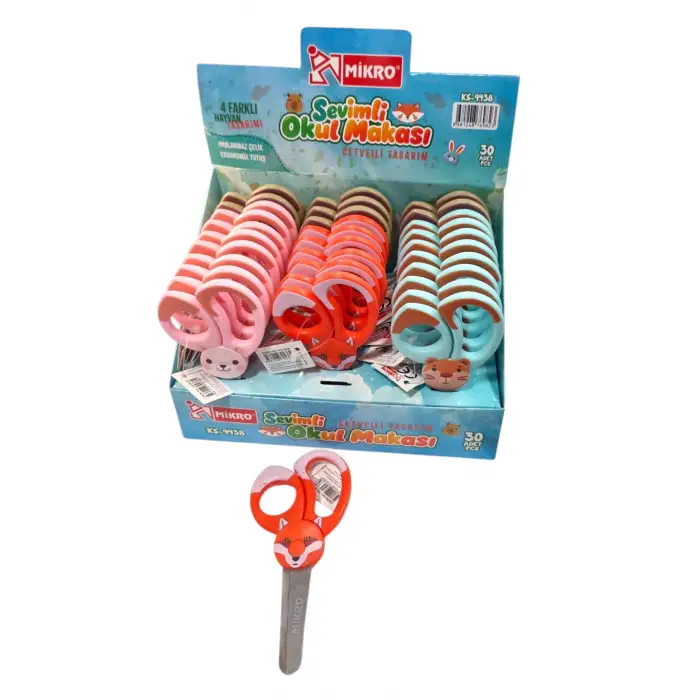 MİKRO SEVİMLİ OKUL MAKASI ERKEK KS-9438 (PKT-30LU)