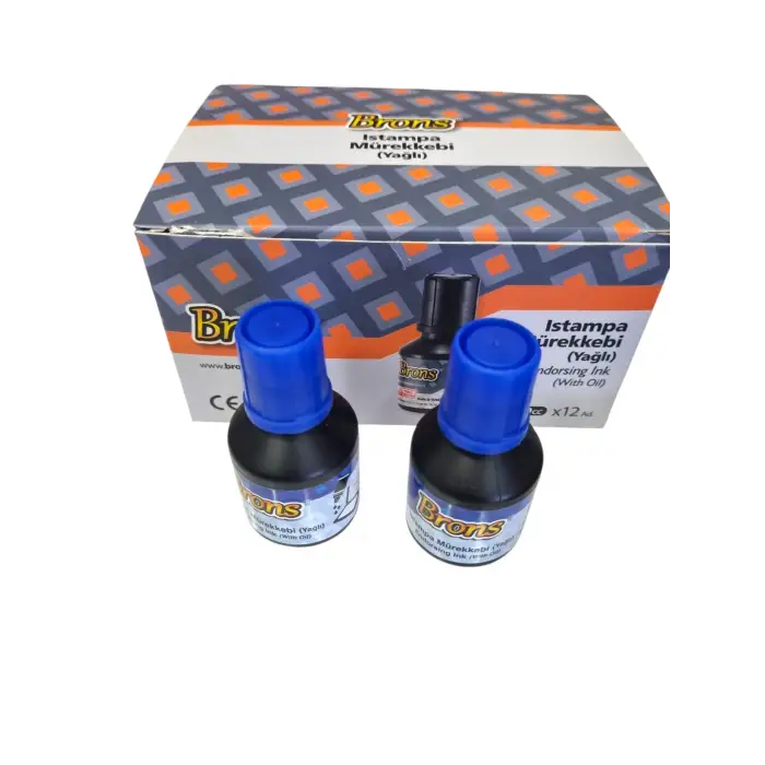 BRONS ISTAMPA MÜREKKEBİ MAVİ BR-315 (PKT-12Lİ)