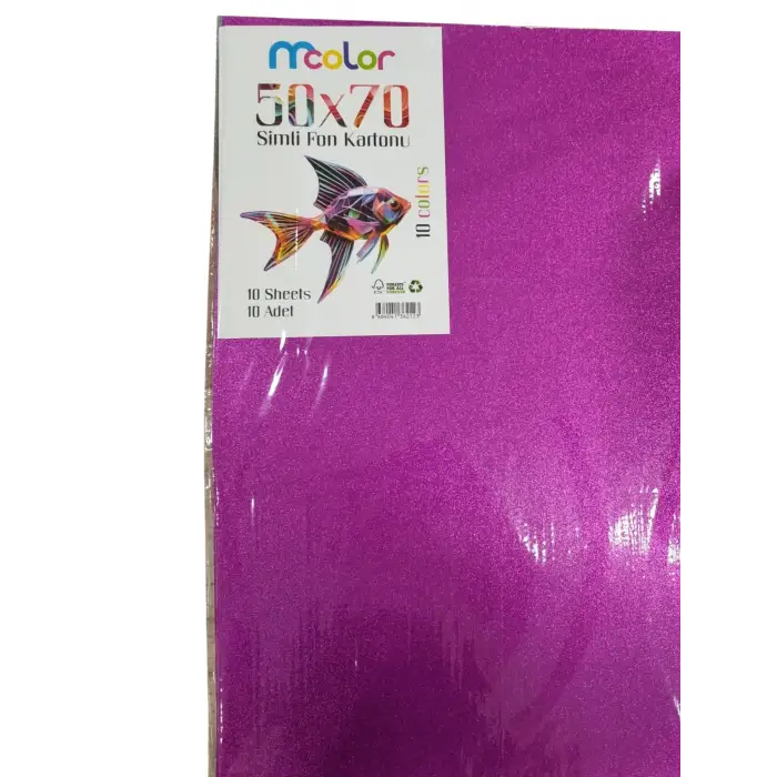 MCOLOR 50X70 KARIŞIK RENK( 10 LU) SİMLİ FON KARTONU