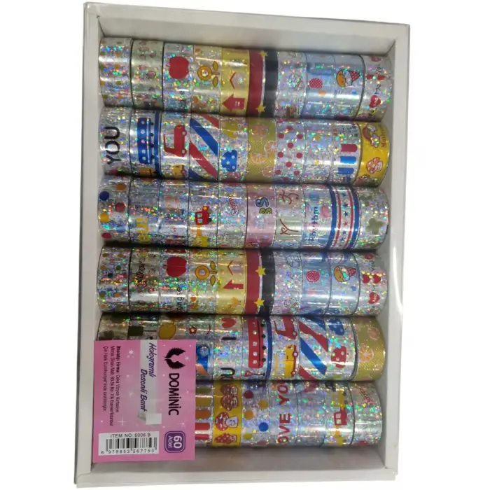 DOMİNİC HOLOGRAMLI DESENLİ BANT 6006-B (PKT-60LI)