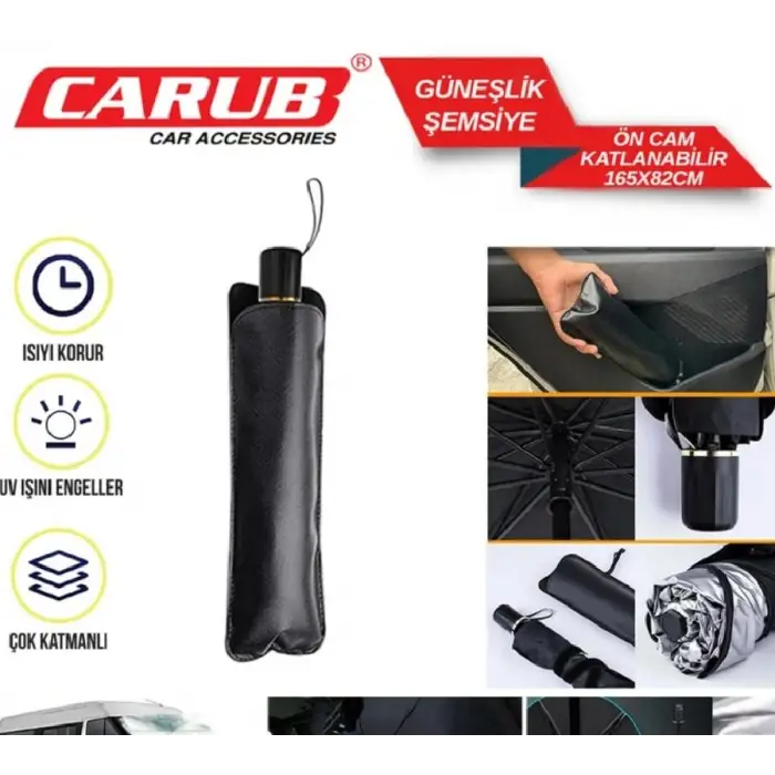CARUB ARAÇ İÇİ ŞEMSİYE GÜNEŞLİK 165X82 CM 4953607