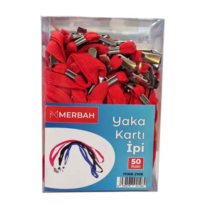 MERBAH KIRMIZI YAKA KARTI İPİ MRB-2108 (PKT-50Lİ)