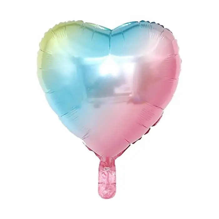 18/45 CM RAİNBOW KALP FOLYO BALON
