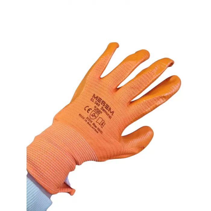 MEŞEM ZEBRA ELDİVEN 1/2 TURUNCU EL-340 (PK-12 Lİ)