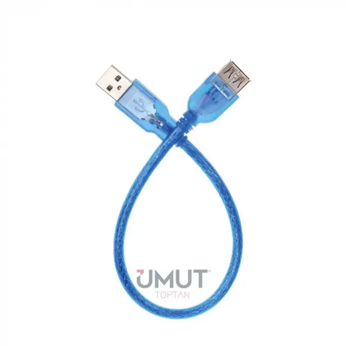 ROSE USB 2.0 1,5 M ERKEK DİŞİ KABLO MAVİ RC-330
