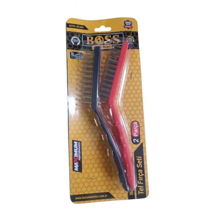 BOSS TEL FIRÇA SETİ PLASTİK SAPLI 2 PARÇA 82366