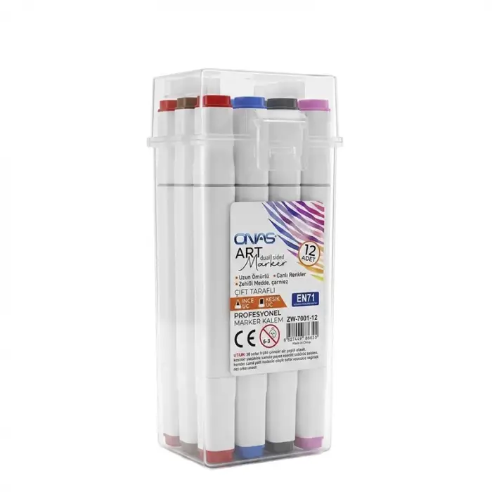 ONAS ÇİFTLİ MARKER KALEM ZW-7001-12 (PK-12/KT-144)