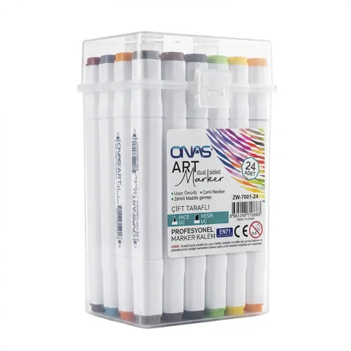 ONAS ÇİFTLİ MARKER KALEM ZW-7001-24 (PK-24/KT-6LI)