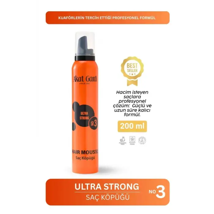 AKATGARDİ SAÇ KÖPÜĞÜ 200 ML ULTRA STRONG NO:3