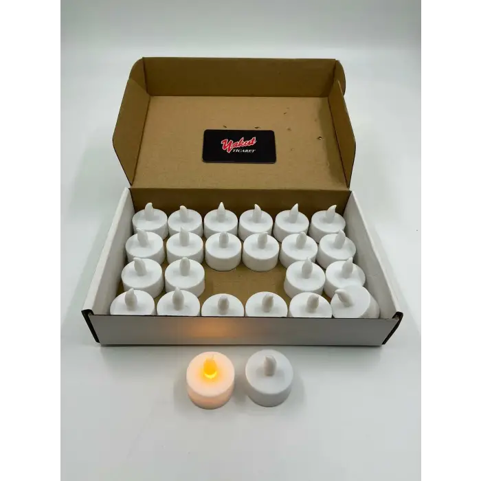 YAKUT ÇİZGİLİ KRİS.LED MUM KÜÇÜK BOY 13629 (PK-24)