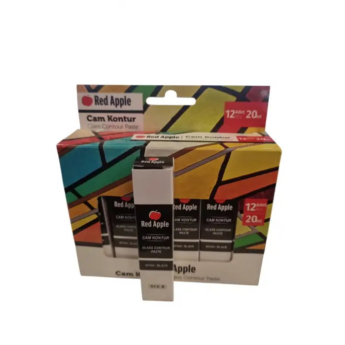 RED APPLE 25 ML CAM KONTUR BOYASI SİYAH (PKT-12)