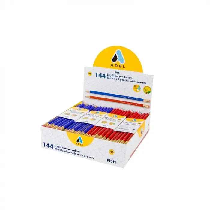 ADEL KURŞUN KALEM FİSH PENCİL SİLGİLİ (GRS-144LÜ)