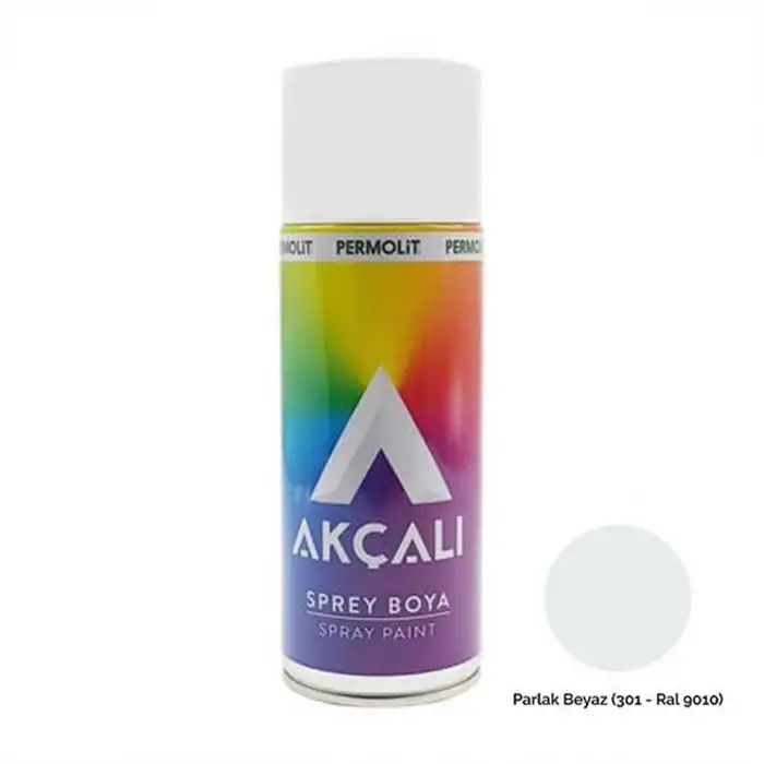 AKÇALI SPREY BOYA PARLAK BEYAZ 400 ML 301