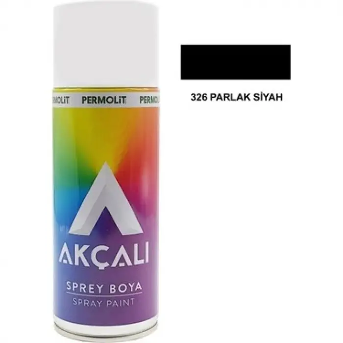 AKÇALI SPREY BOYA PARLAK SİYAH 400 ML 326