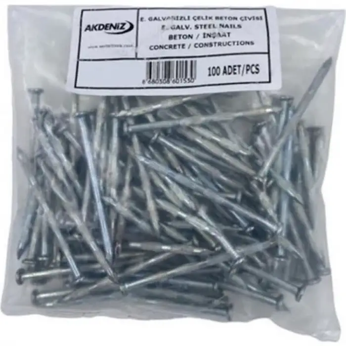 AKDENİZ BETON ÇİVİSİ POŞETLİ 4X60 100 LÜ