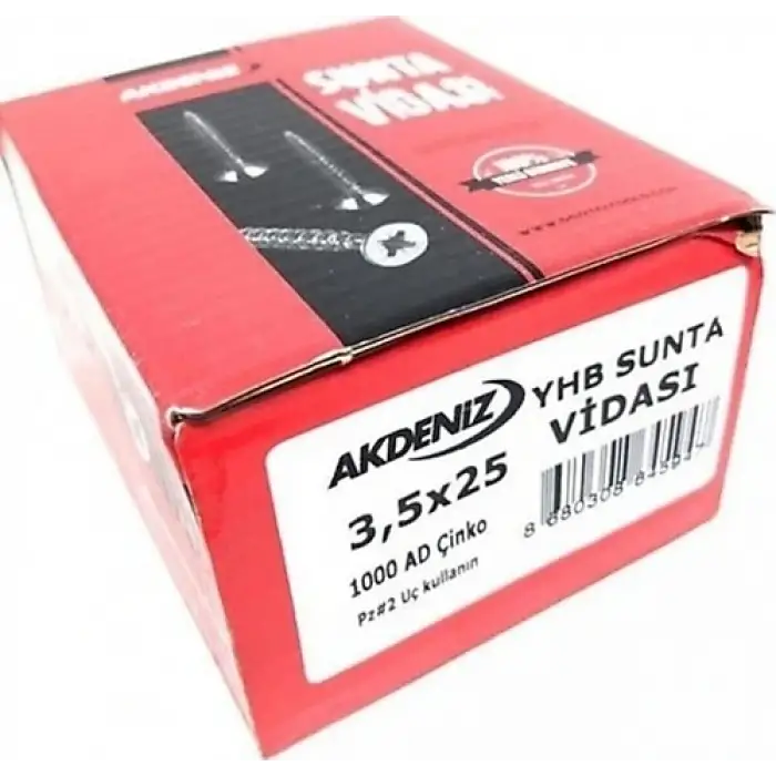 AKDENİZ YHB SUNTA VİDASI 3,5 X 25 550004 1000Lİ