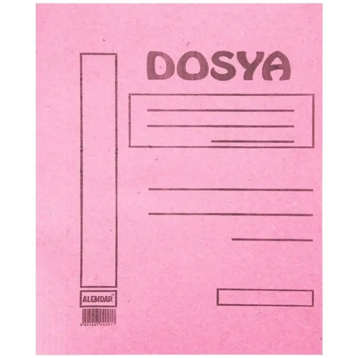 ALEMDAR TAM KAPAK KARTON DOSYA PEMBE 50 Lİ