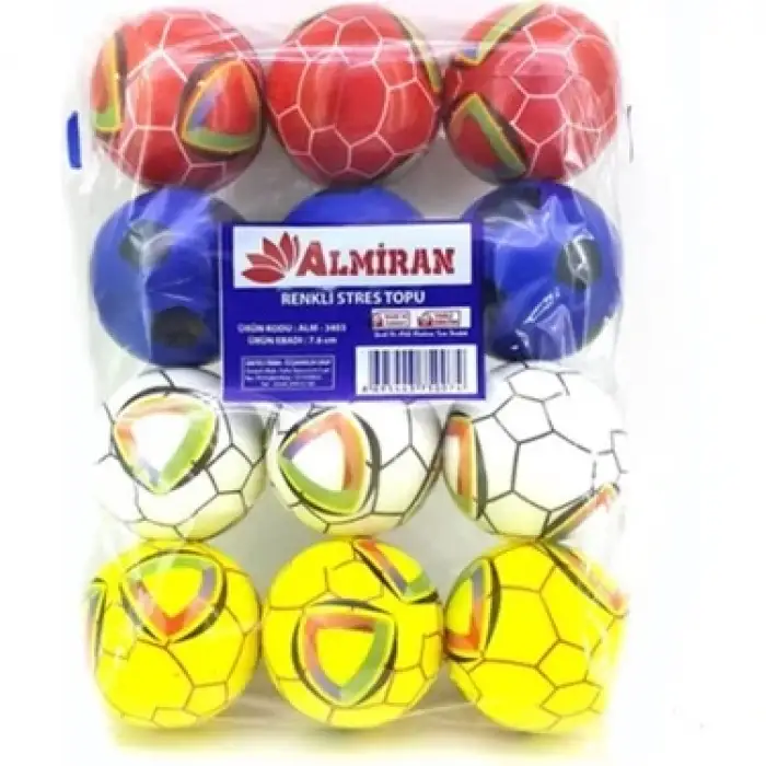 ALMİRAN STRES TOPU 7,6 CM ORTA (PKT-12 Lİ)