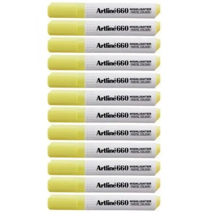 ARTLİNE FOSFORLU KALEM PASTEL SARI 660 (PKT-12 Lİ)