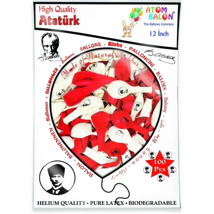 ATOM BALON ATATÜRK BASKILI 100 LÜ