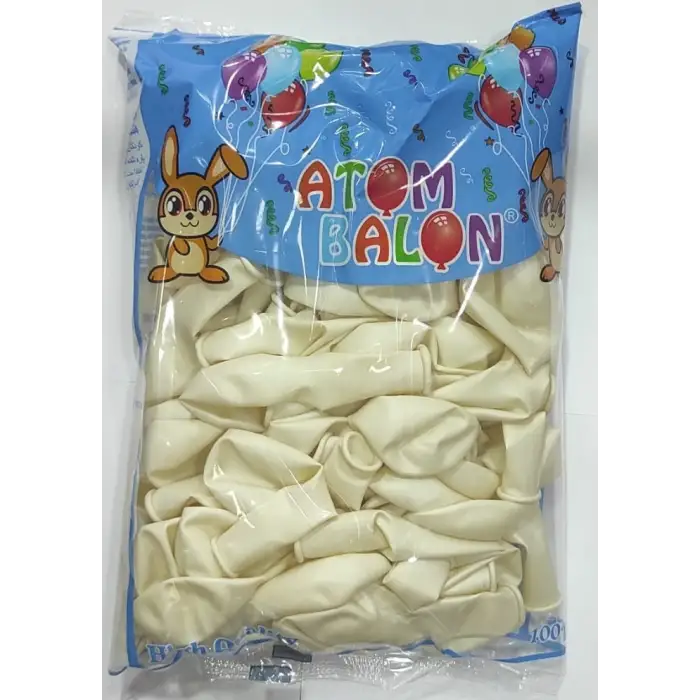 ATOM METALİK BALON BEYAZ 100 LÜ